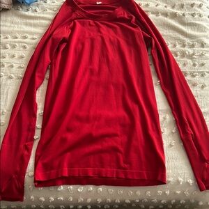 Red Long Sleeve Top